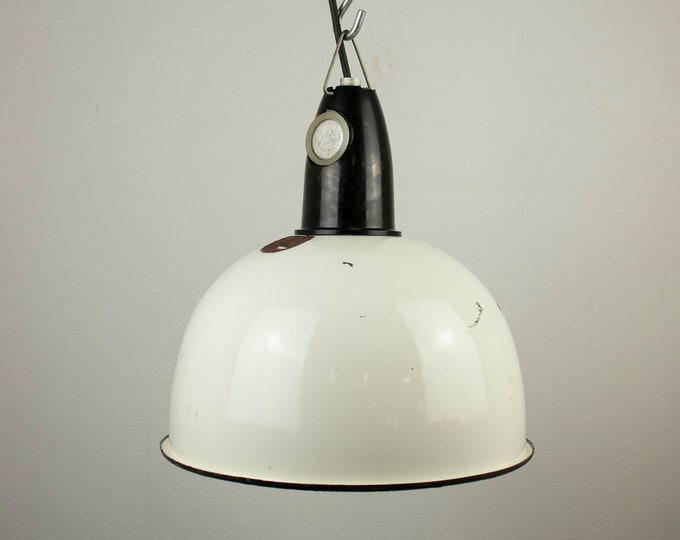 USSR White Enamel Pendant Light