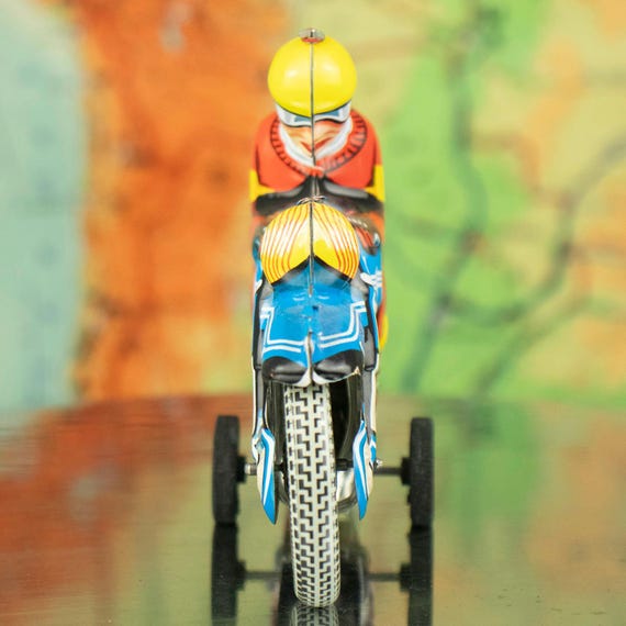 Vintage Friction Tin Toy Motorbike by Joseph Wagner, West Germany