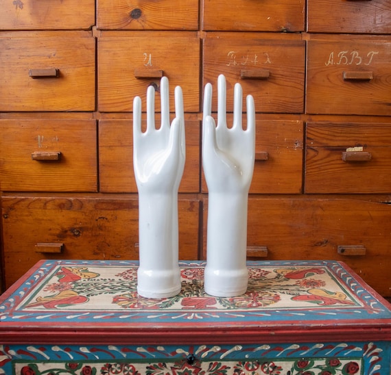 Set of 2 Industrial Ceramic Hand Forms