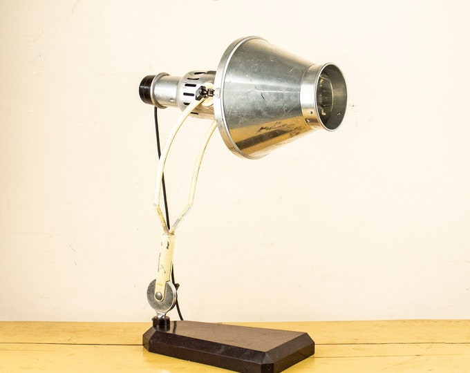 Vintage Medical Lamp by Hanau, Original Hanau Accent Lamp, Rare Bauhouse Design Table Lamp
