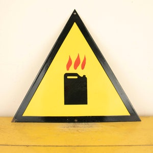 Cartello di fabbrica smaltato d'epoca "Rischio di incendio"
