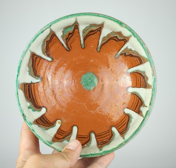 Vintage Bulgarian Handmade Pottery Bowl