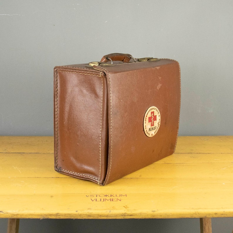 Vintage Doctor's Briefcase With a Red Cross Etsy