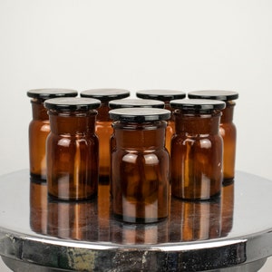 Set of 8 Brown Vintage Apothecary Bottles