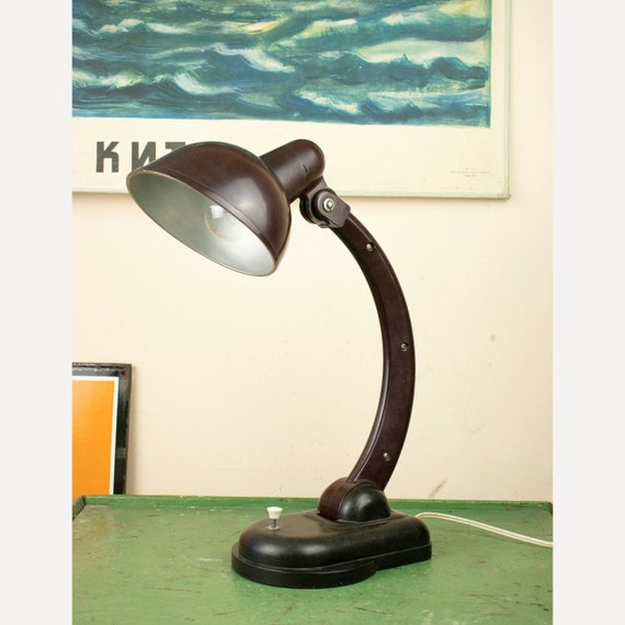 Vintage Soviet Bakelite Table Lamp, 60s Bakelite Desk Lamp