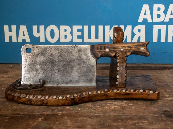 Vintage Cleaver Restored with a Custom Handmade Wooden Stand