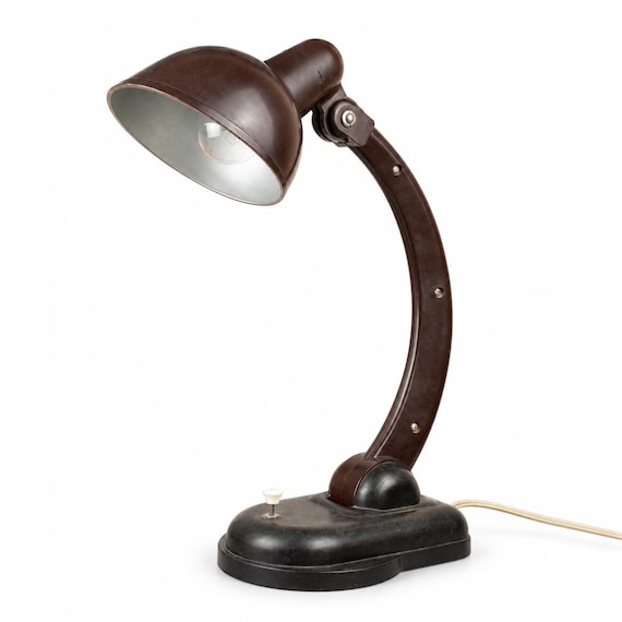 Vintage Brown Bakelite Desk Lamp, Soviet Era Adjustable Task Lamp