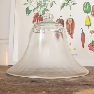 Large Vintage French Bell-Shaped Glass Garden Cloche
