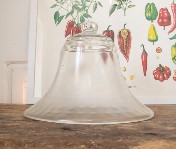 Large Vintage French Bell-Shaped Glass Garden Cloche