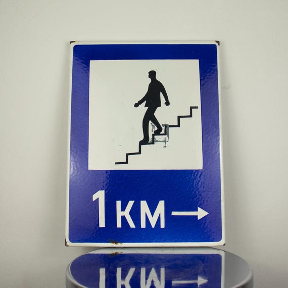 Vintage Enamel Road Sign