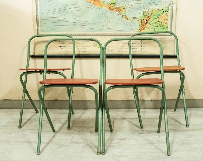 Set of 4 Vintage Ukrainian Kindergarten Chairs from the 60s