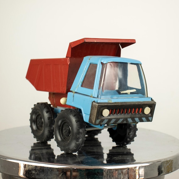 Vintage Tin Toy Dump Truck Made in the USSR with Original Box