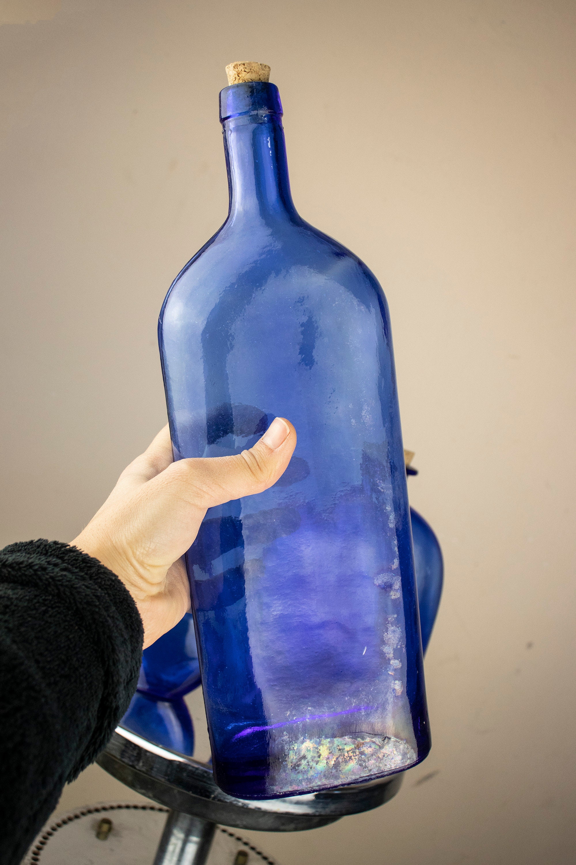 Cobalt Blue Glass Bottles With Cork Set of 3 Small Glass -  Norway