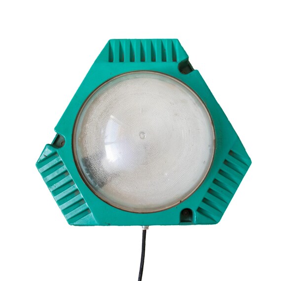 Vintage USSR groene boot licht BAPTA, oude industriële wandlamp zeldzaam model