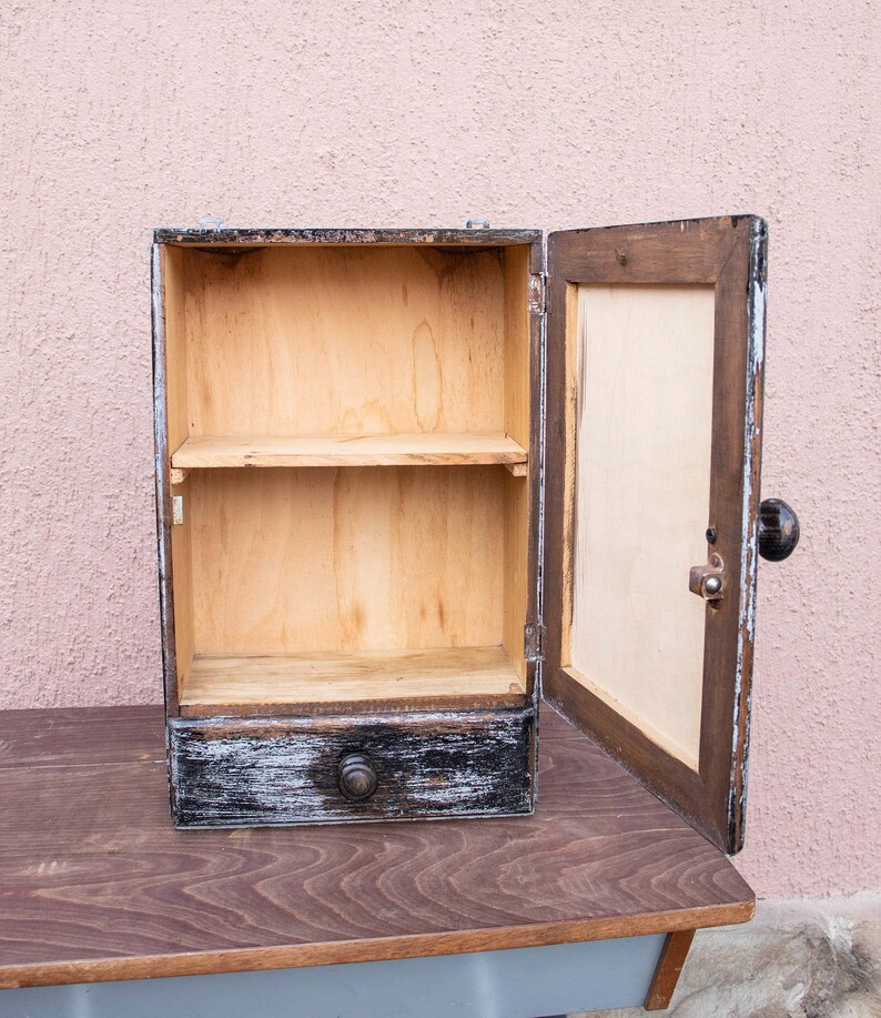 Vintage Wooden Wall Cabinet Medicine Cabinet - Etsy