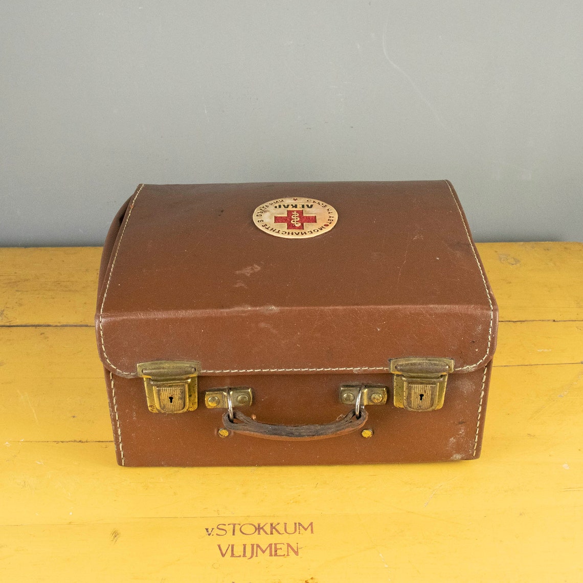 Vintage Doctor's Briefcase With a Red Cross Etsy