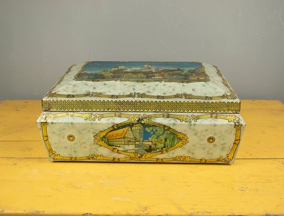 Large Vintage German Tin Box