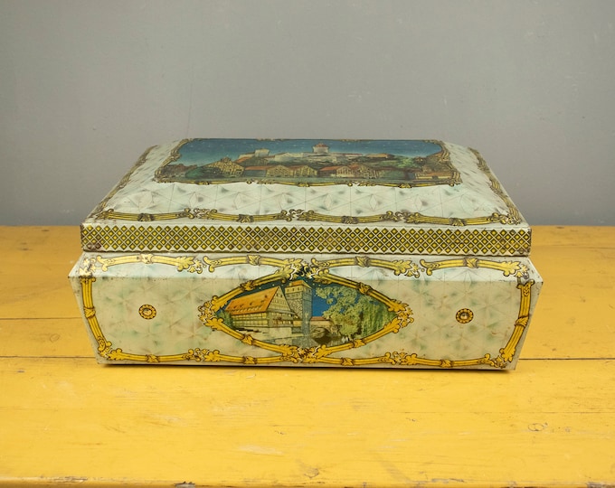 Large Vintage German Tin Box