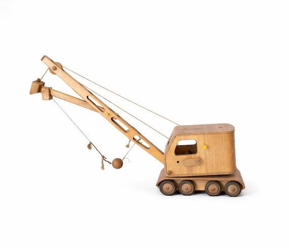 1970s PGH Friedrich Fröbel Wooden Crane Toy