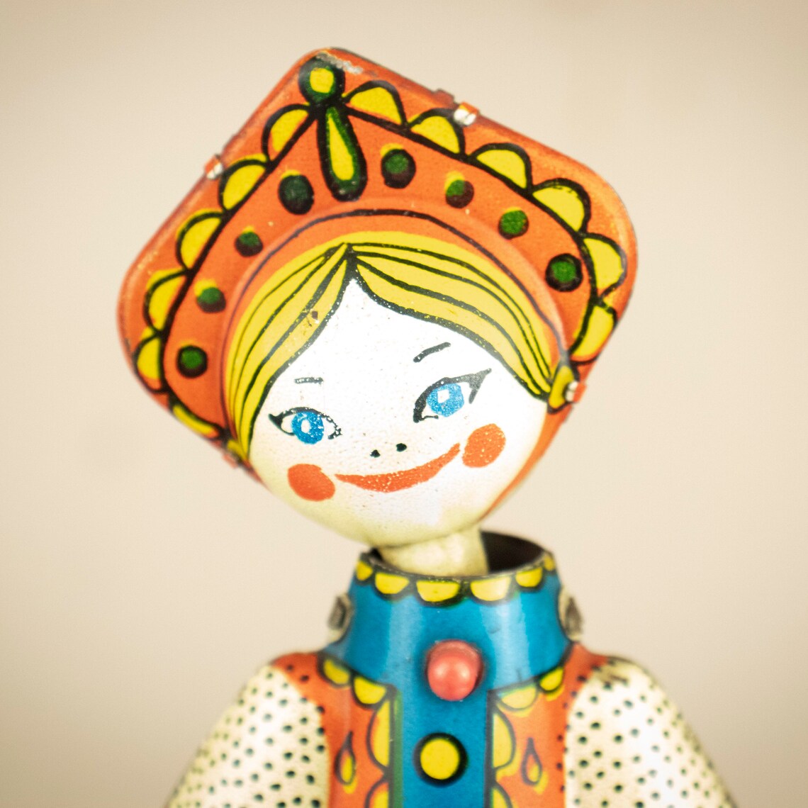 Vintage Russian Windup Tin Toy Doll Alenushka 1980s Windup Etsy