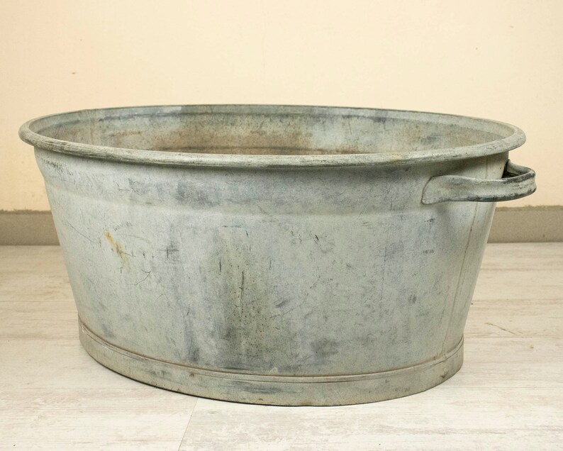 Large Vintage Zinc Bath Galvanized Vintage Bath Zinc Basin - Etsy