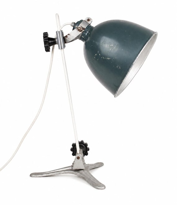 Vintage Industrial Table Lamp, Adjustable Workbench Lamp