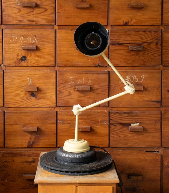 Rare USSR Ship Wall Lamp – Soviet Naval Cabin Light with Filter – Adjustable Industrial Maritime Lighting