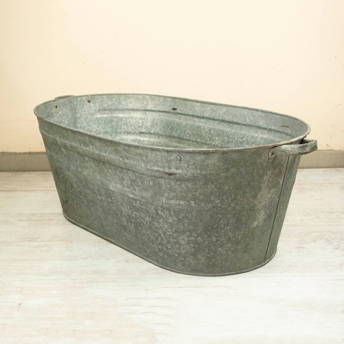 Large Vintage Zinc Bath Galvanized Vintage Bath Zinc basin Etsy
