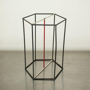 Vintage Educational Geometry Model – Hexagonal Prism Skeleton