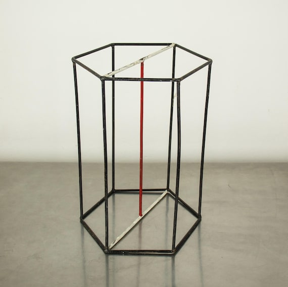 Vintage Educational Geometry Model – Hexagonal Prism Skeleton