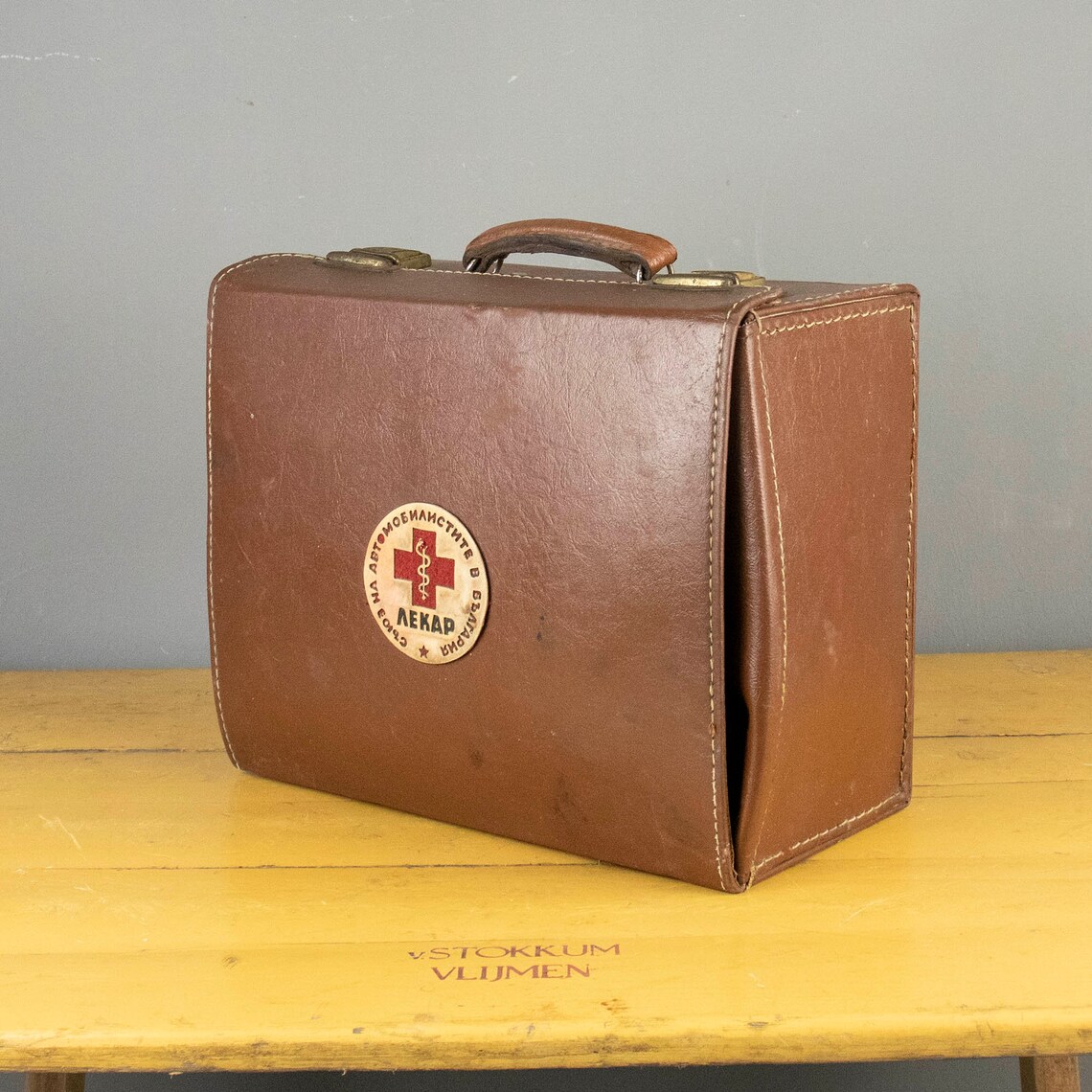 Vintage Doctor's Briefcase With a Red Cross Etsy