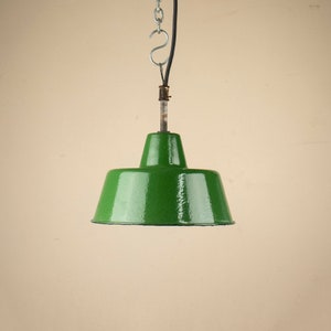 Small Green Enamel Barn/Factory Light