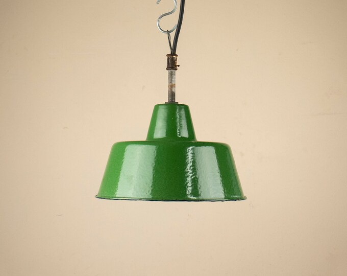 Small Green Enamel Barn/Factory Light