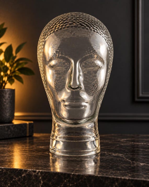 Vintage Glass Mannequin Head – Wig & Hat Display