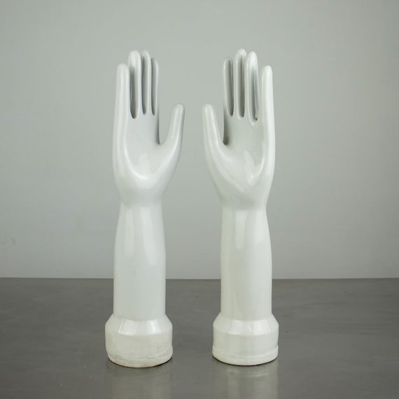Set Left and Right Vintage Porcelain Glove Molds N82