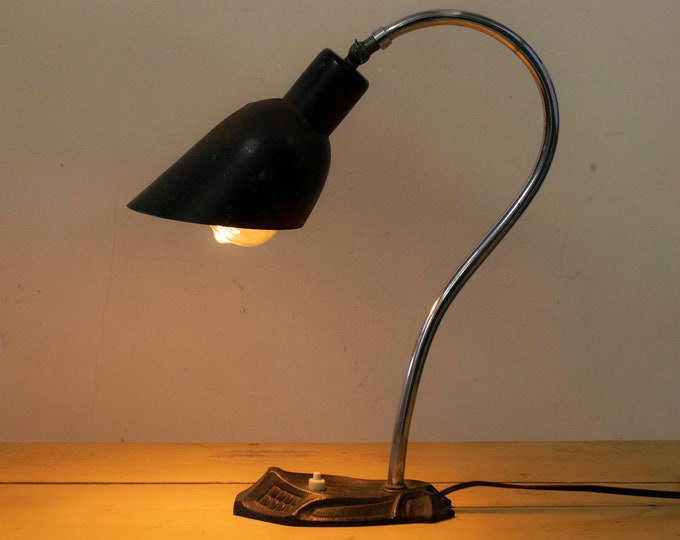 Vintage Desk Lamp with Cast Iron Foot