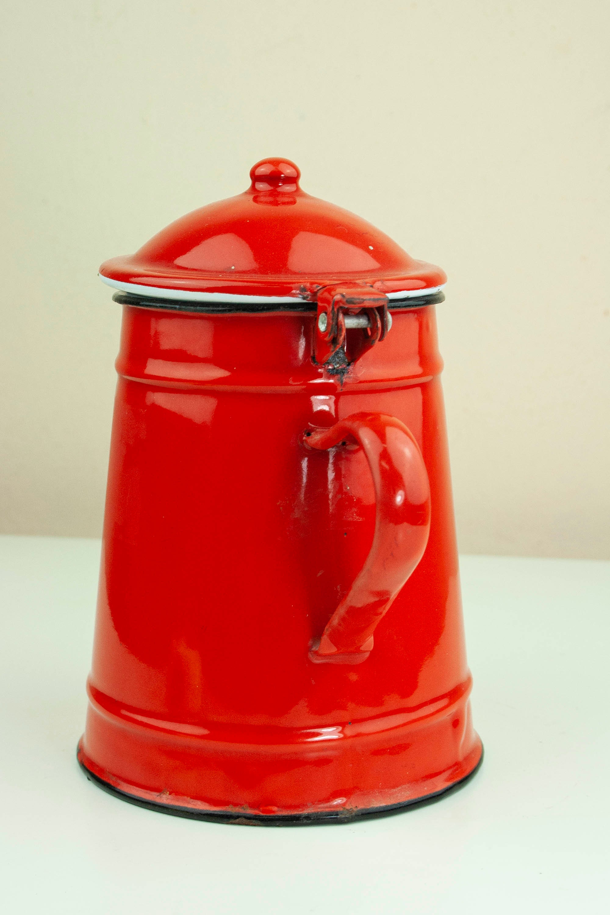 Vintage Red Teapot Enamel Teapot Enamelled Red Teapot Etsy