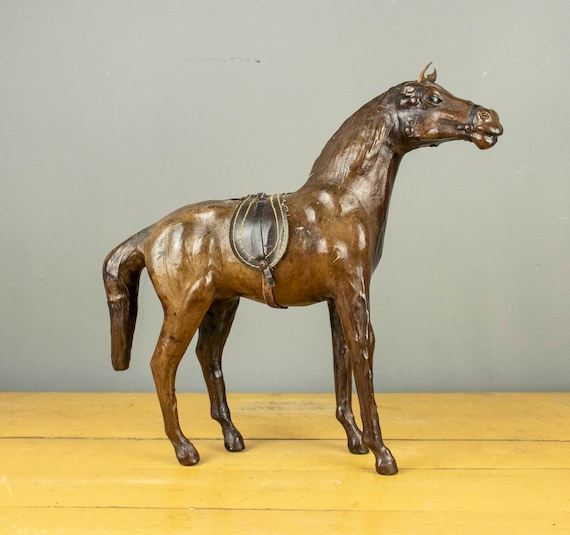 Vintage Leather Wrapped Horse Figurine