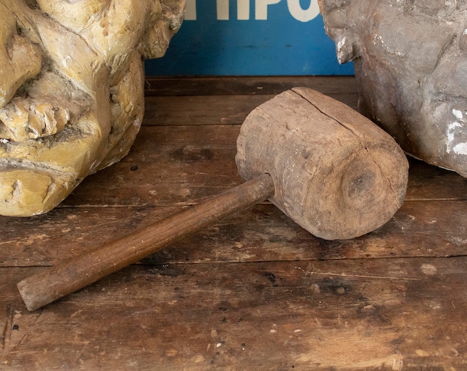 Vintage Handmade Wooden Hammer