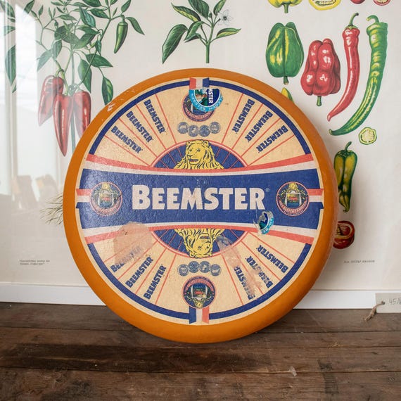 Vintage Beemster Cheese Wheel Prop, Dutch Faux Cheese Display
