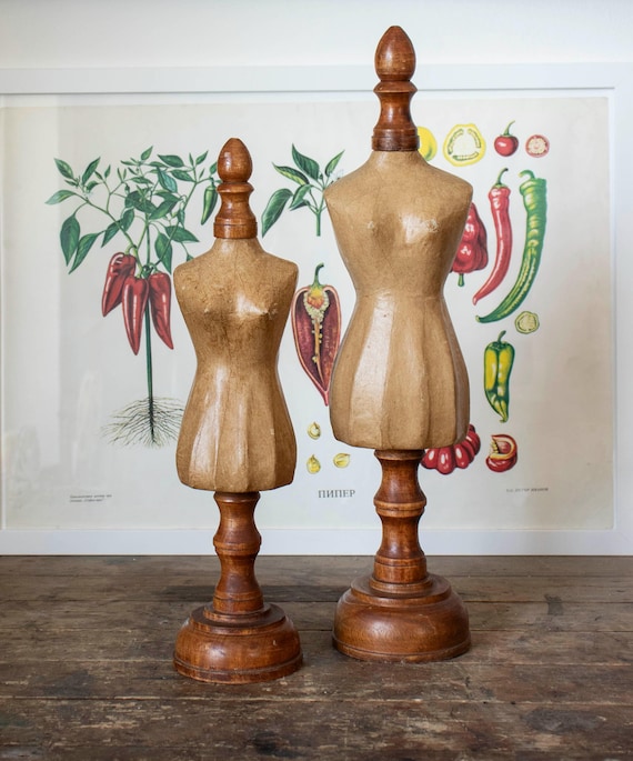 Set of 2 Mini Vintage French Papier-mâché Mannequins