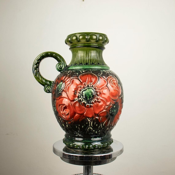 Large Vintage Fat Lava Scheurich West German Vase 487-47
