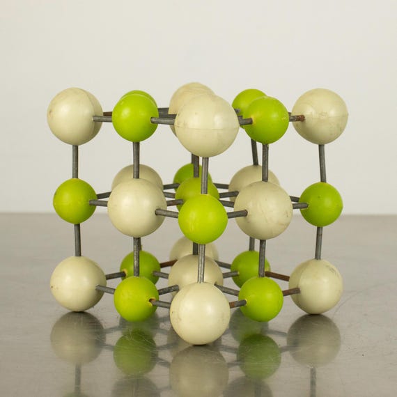 Set of 3 Small Vintage Crystal Lattice Models