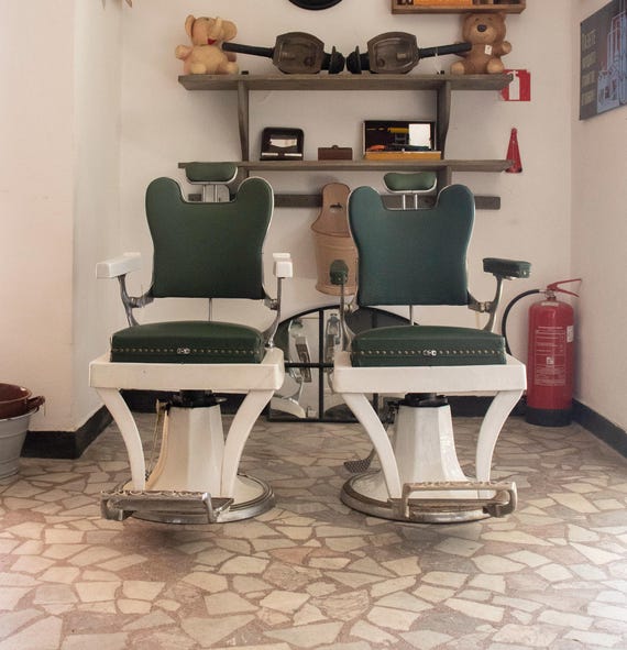Pair of Vintage Mid-century Barber Chairs