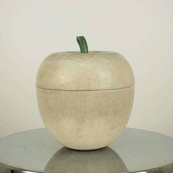 Vintage Wooden Apple-Shaped Box