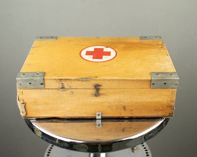 Vintage Wooden Red Cross Box