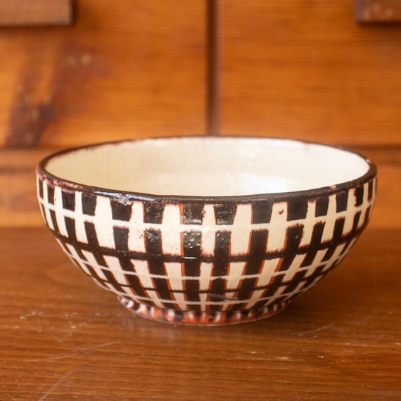 Vintage Romanian Handmade Pottery Bowl