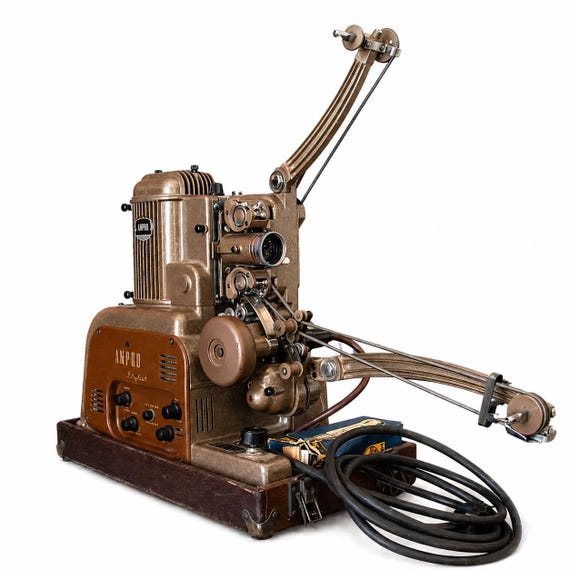 Vintage 1950's Film Projector Ampro Stylist 16mm