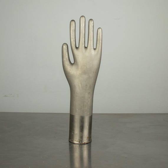 Vintage Metal Glove Mold, Industrial Factory Form