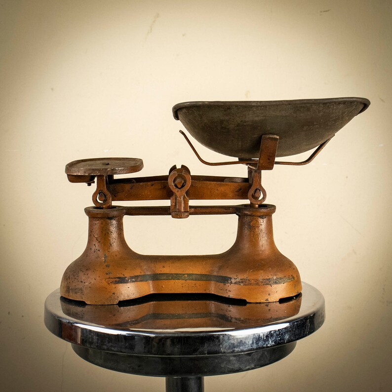 Vintage Cast Iron Kitchen Scales Etsy